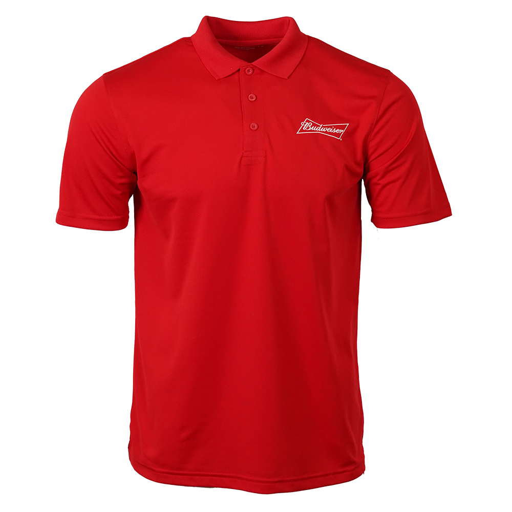 Budweiser Unisex Solid S/S Snag Resist Performance Polo No Pk